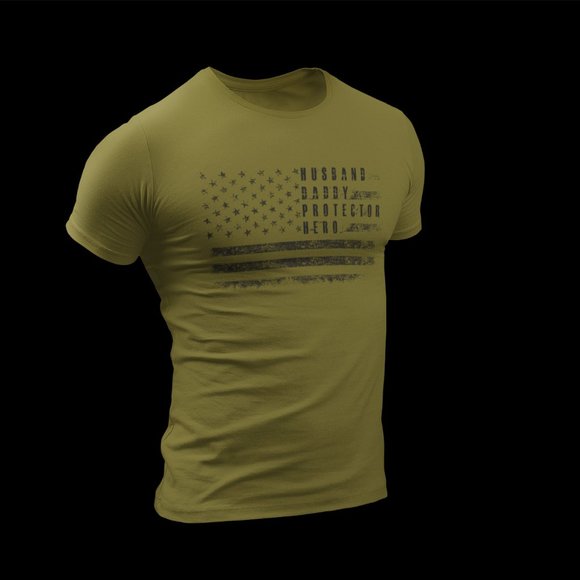 Dad USA Flag Patriotic Shirt Fathers Day Gift For Father T shirt Gifts For Dad - Picture 3 of 8